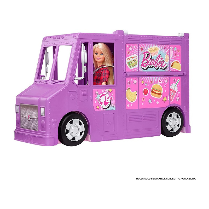 Barbie GMW07 Furgoncino Street Food Veicolo Trasformabile 30 Accessori Inclusi