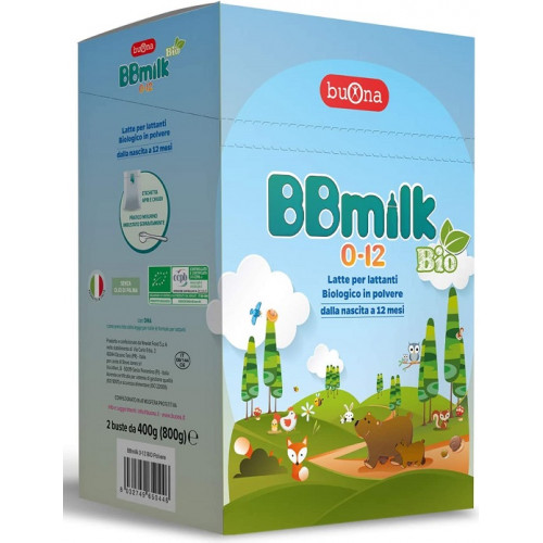 BBmilk 0-12 Latte Bio polvere biologico per lattanti Confezione da 800g