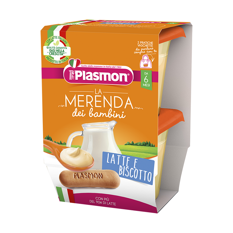 Plasmon Merenda Latte e Biscotto 2 Confezioni da 2x120gr