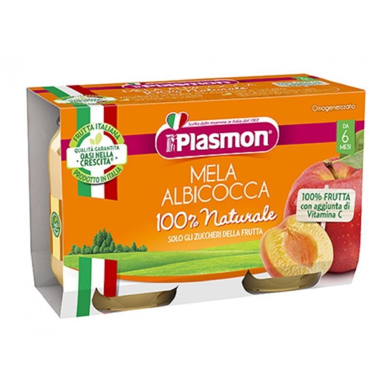 Plasmon Omo Frutta Albicocca e Mela 12 vasetti da 104gr