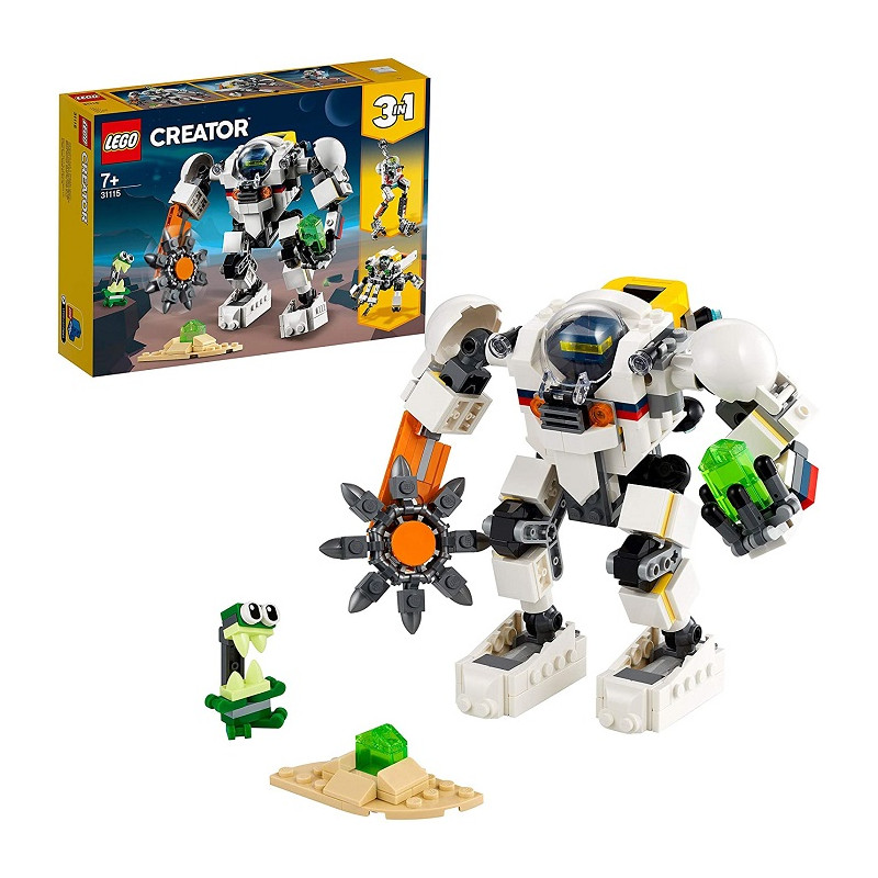 LEGO Creator 3 in 1 Mech per Estrazioni Spaziali, Robot Spaziale e Vettore Cargo