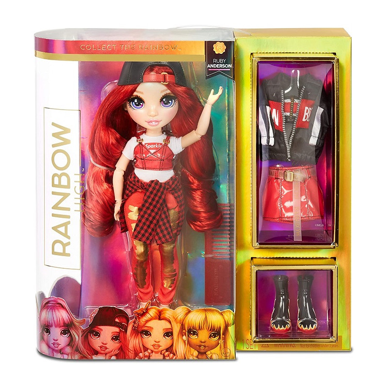 Rainbow High Collectible Bambola Ruby Anderson Con Abiti Firmati e Accessori