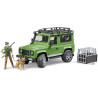 Bruder Land Rover Defender Station Wagon con guardia forestale e cane