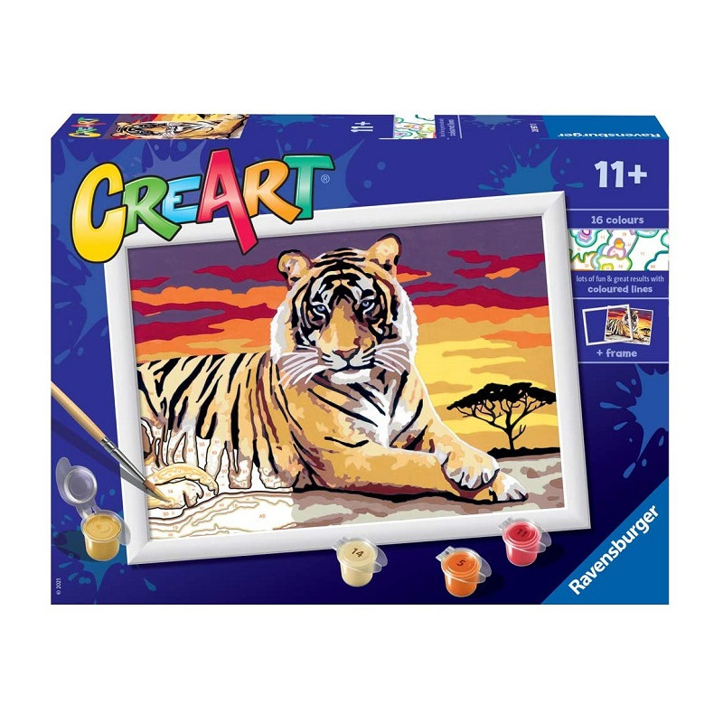 Ravensburger CreArt Tigre Dipingere con i Numeri Gioco Creativo 11+