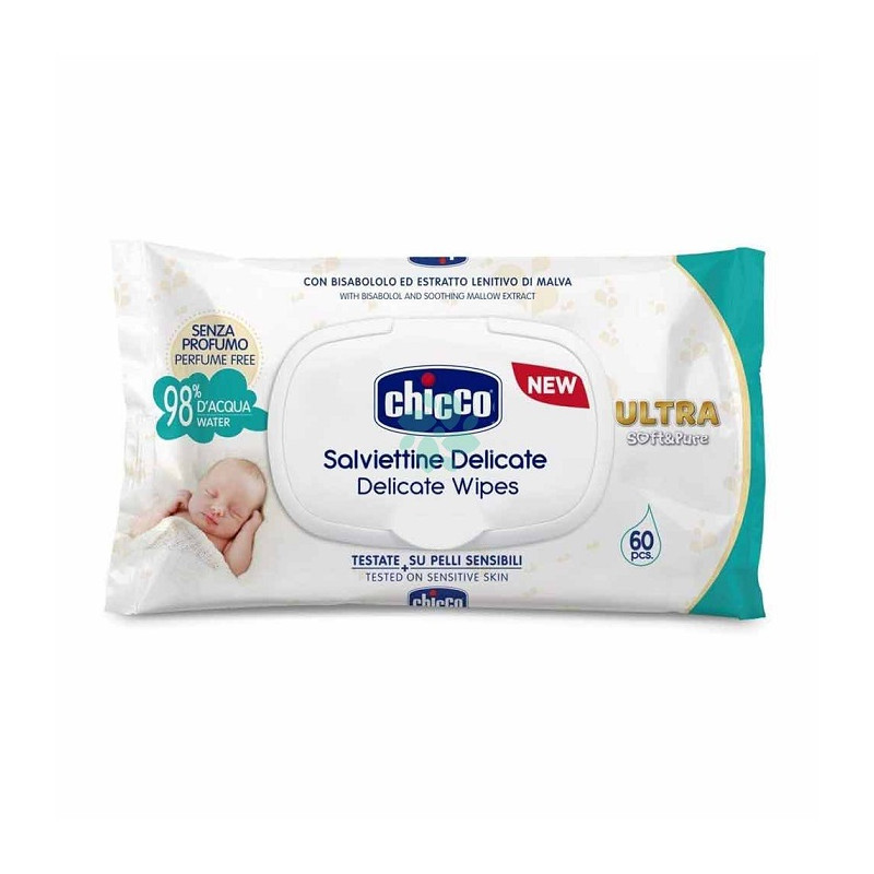Chicco Salviettine Detergenti Ultra Delicate Senza Profumo 12x60pz