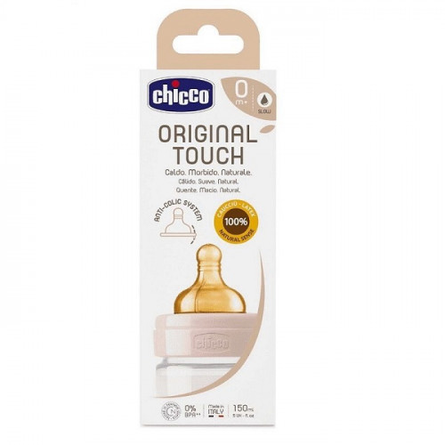 Chicco Biberon Original Touch 150 ml a Flusso Lento in Plastica Rosa