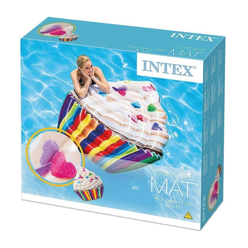 Intex 58770 Materassino Cupcake Stampa Realistica 142 x 135 cm
