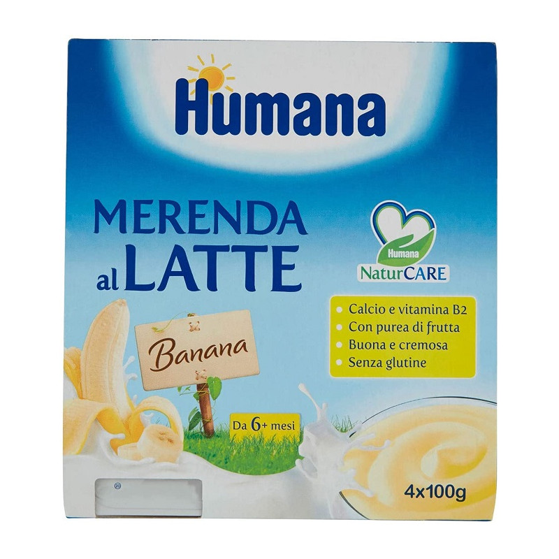 Humana Merenda al Latte Gusto Banana 4 x 100g