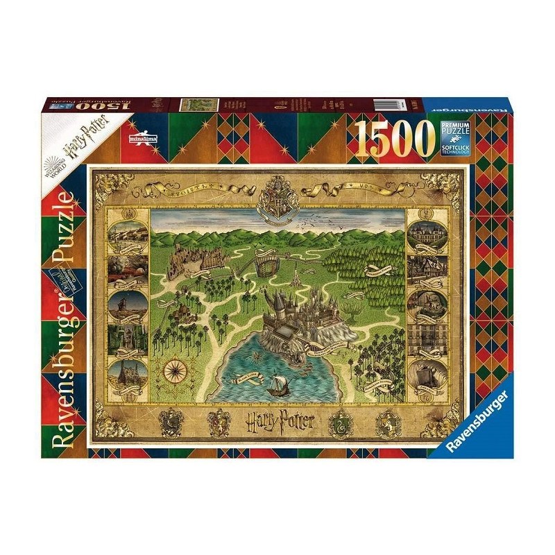 Ravensburger Puzzle 1500 pezzi Harry Potter Mina Lima Mappa di Hogwarts