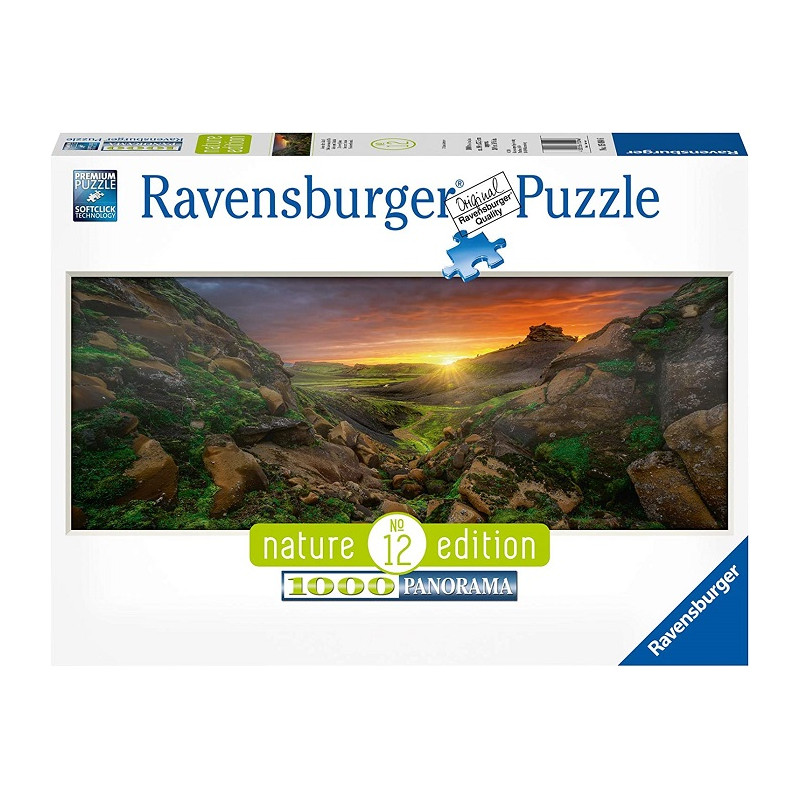 Ravensburger Puzzle Puzzle 1000 Pezzi Sole sopra l'Islanda Puzzle Formato Panorama