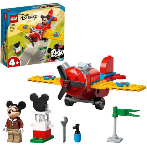 Lego Disney Mickey and Friends L'Aereo a Elica di Topolino, Aereo Giocattolo Costruibile per Bambini