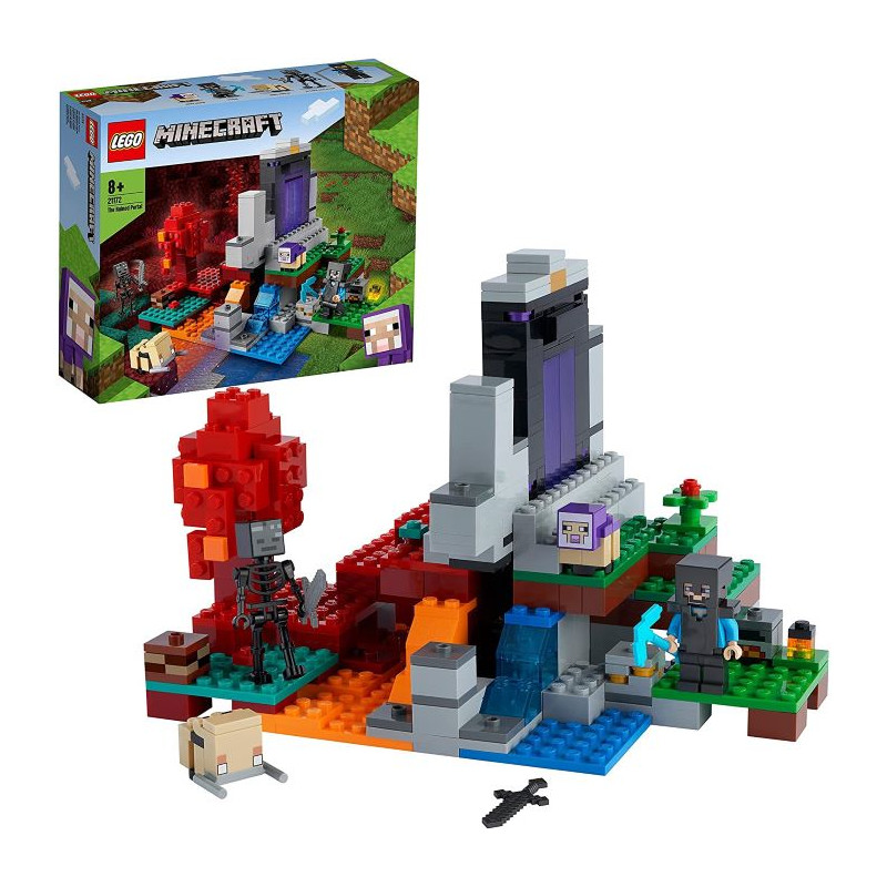 Lego Minecraft Il Portale in Rovina Set Giocattoli per Bambini di 8 Anni con Steve la Pecorella e il
