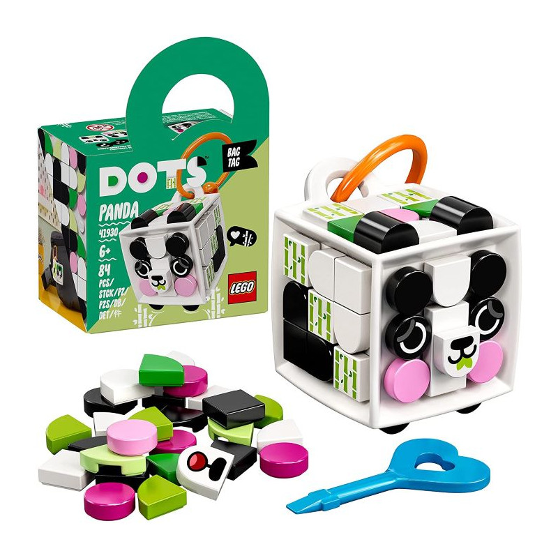 Lego Dots Bag Tag Panda Kit Lavoretti Creativi per Bambini Portachiavi Personalizzato Componibile