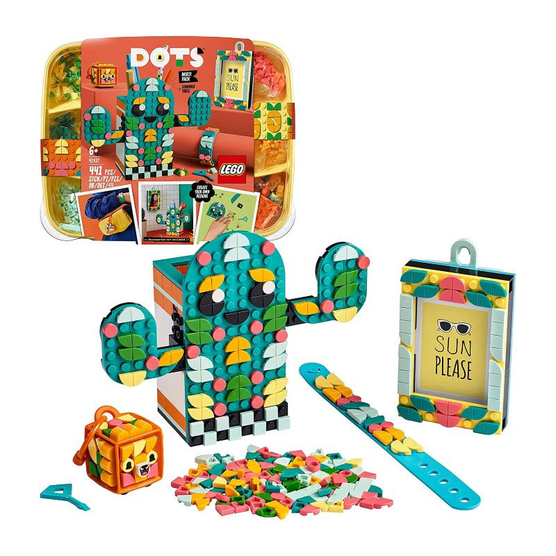 Lego Dots Multi Pack Sensazioni Estive 4 in 1 Kit Creativi per Bambini con Cornice Portafoto Braccia