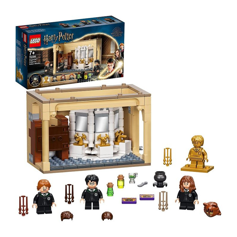 Lego Harry Potter Hogwarts: Errore della Pozione Polisucco Castello Giocattolo con Minifigure d'Oro 