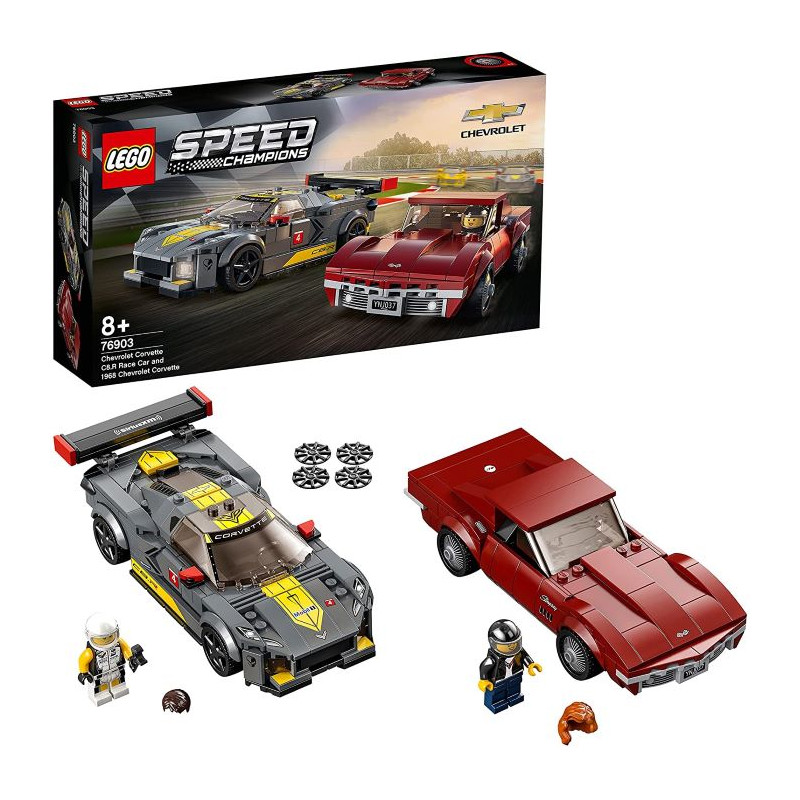 Lego Speed Champions Chevrolet Corvette C8.R e 1968 Chevrolet Corvette