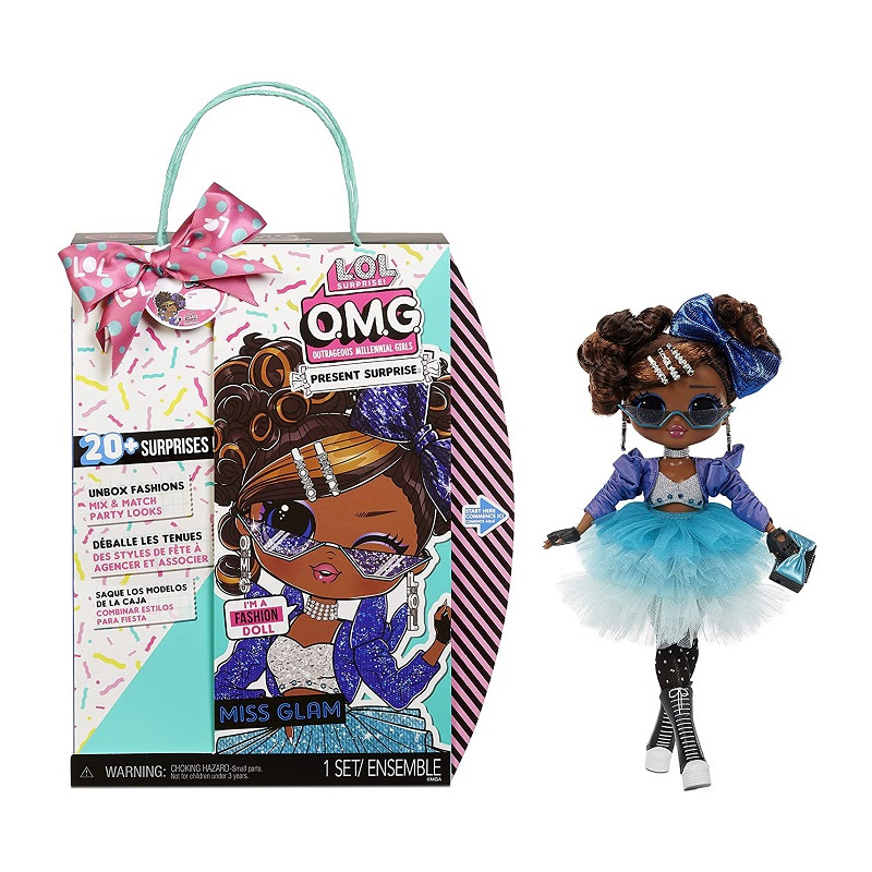 LOL Surprise OMG Present Surprise Miss Glam Bambola da Collezione con 20 sorprese 4 Anni