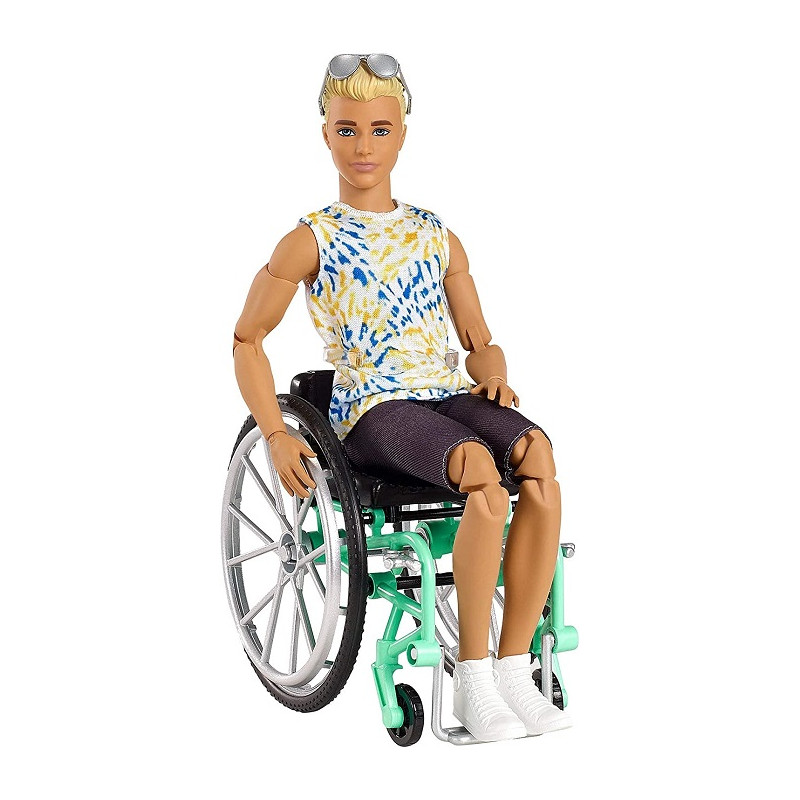 Barbie GWX93 Ken Fashionistas con Sedia a Rotelle e Vestiti alla Moda 3+Anni