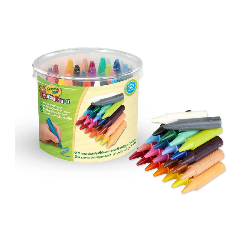 Crayola Mini Kids Maxi Pastelli a Cera Forma Tonda 24 Pezzi