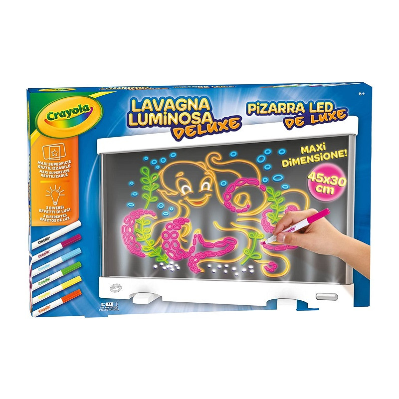 Crayola Lavagna Luminosa Deluxe Maxi Superficie Riutilizzabile per Colorare