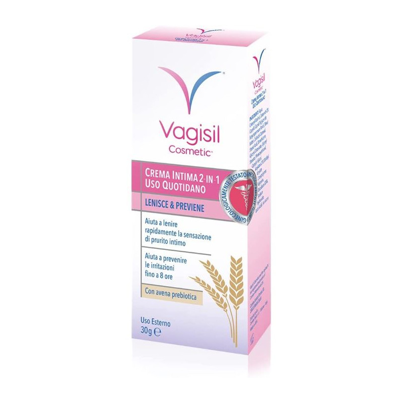 Vagisil Cosmetic Crema Intima 2 In 1 Uso Quotidiano Con Avena Prebiotica 30g