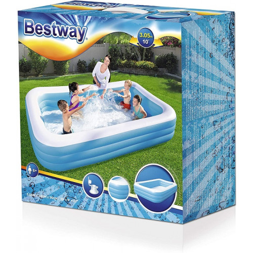 Bestway Piscina Rettangolare per bambini  305x183x56 cm Blu