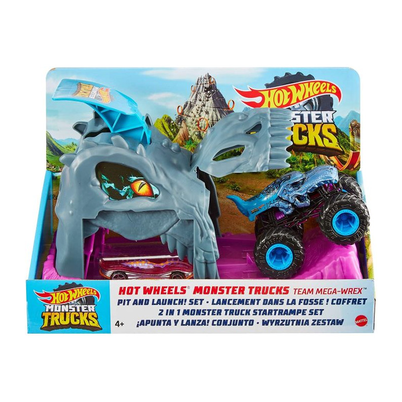 Mattel Hot Wheels Monster Truck Pit e Launcher Mega Wrex Playset