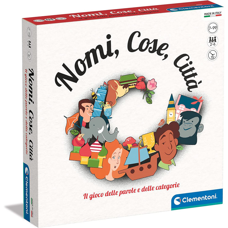 Clementoni Nomi Cose Città Gioco da Tavolo 2-6 Giocatori Bambini 7 anni+ Made in Italy