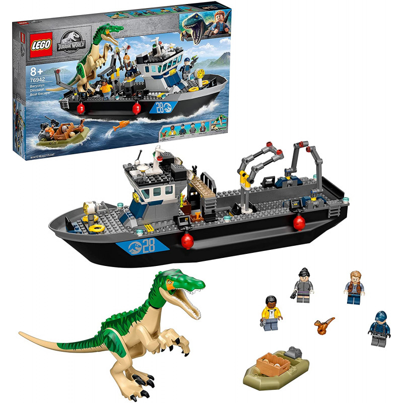 Lego Jurassic World Fuga sulla Barca del Dinosauro Baryonyx