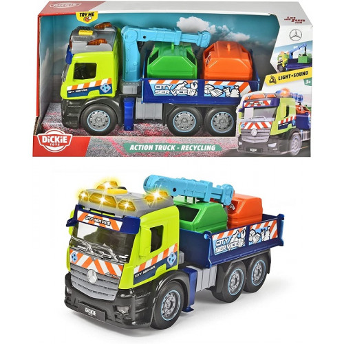 Dickie Toys Action Truck Camion Rifiuti Riciclabili Luci e Suoni