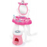 Smoby Hello Kitty Coiffeuse 2 en 1 + Tabouret 10 Accessoires Toilette Colore Rosa