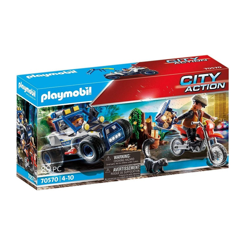 Playmobil City Action 70570 Quad della Polizia con Ladro dai 4 ai 10 Anni