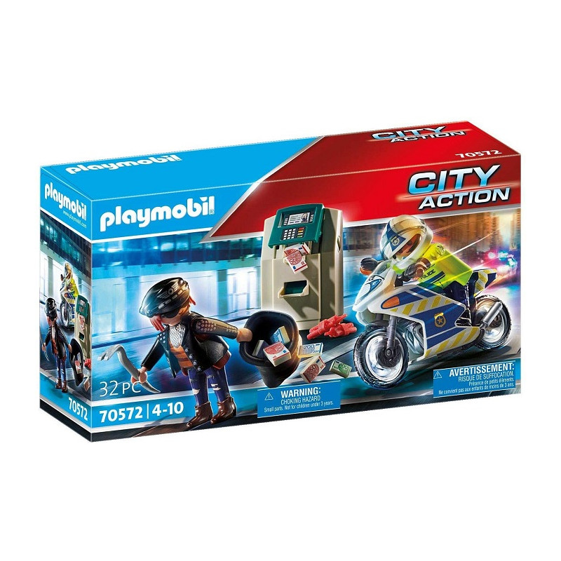 Playmobil City Action 70572 Poliziotto in Moto e Ladro dai 4 ai 10 Anni