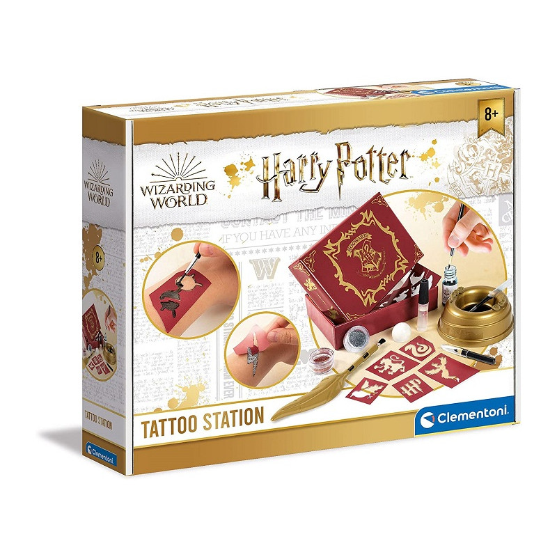 Clementoni 18671 Harry Potter Magic Tattoo Set Laboratorio Kit Tatuaggi temporanei 7+