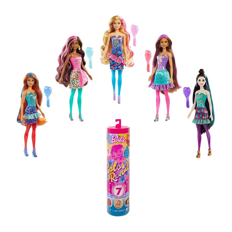 Mattel Barbie Bambola Color Reveal con 7 Sorprese Linea Party