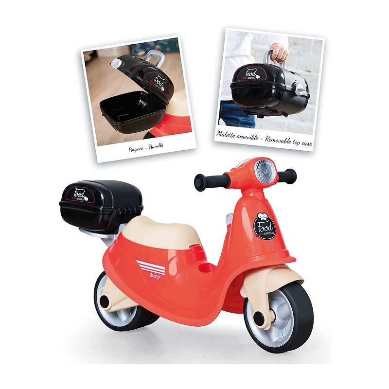 Smoby- Scooter Cavalcabile Food Delivery Rosso