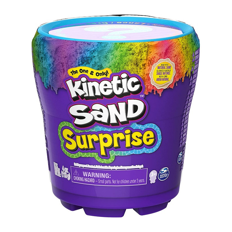 Kinetic Sand Vasetti con Sorpresa, set di gioco 113gr Sabbia Colorata