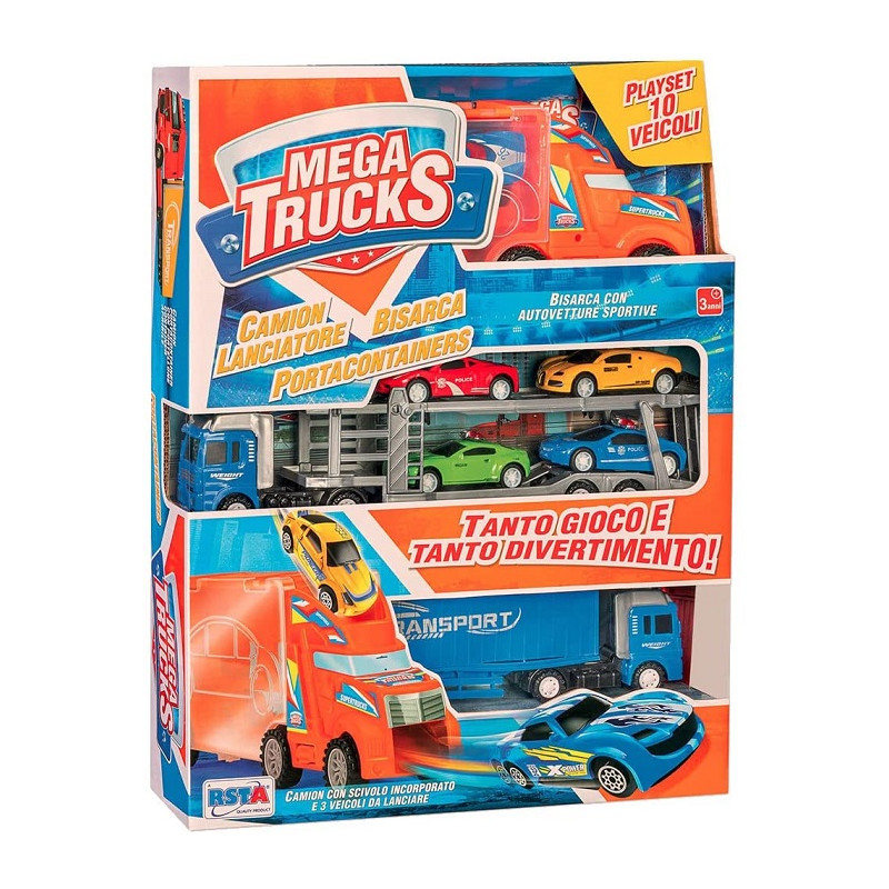 Rs Toys Mega Truck Set 3 Pezzi Camion con Auto