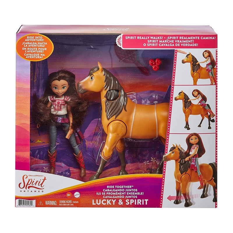 Mattel Il Ribelle Lucky e Spirit all'Avventura con Cavallo