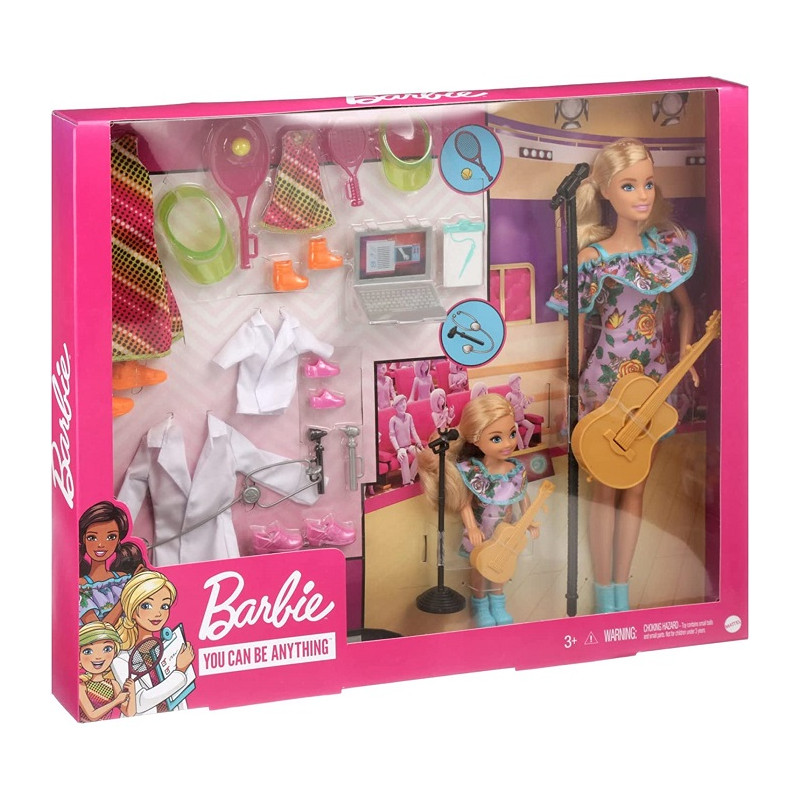 Mattel Barbie E Chelsea Professioni con Accessori