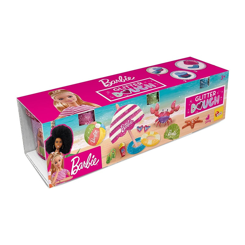 Lisciani Giochi - Barbie Glitter Dough Multipack 3 Vasetti