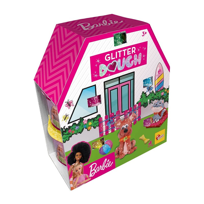 Lisciani Giochi - Barbie Glitter Dough Multipack 5 Vasetti