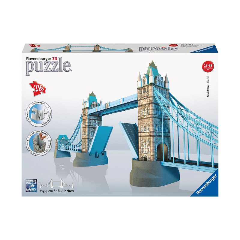 Ravensburger 12559 Puzzle 3D London Tower Bridge, 216 Pezzi