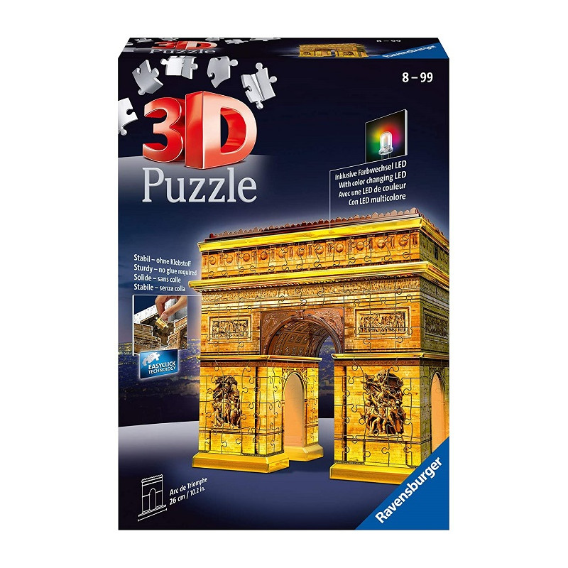 Ravensburger Italy Arco di Trionfo Puzzle, 3D Building, Night Edition