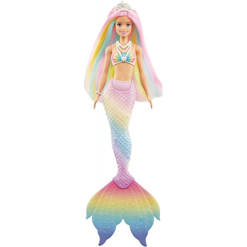 Barbie Bambola Sirena Cambia Colore con Capelli Arcobaleno