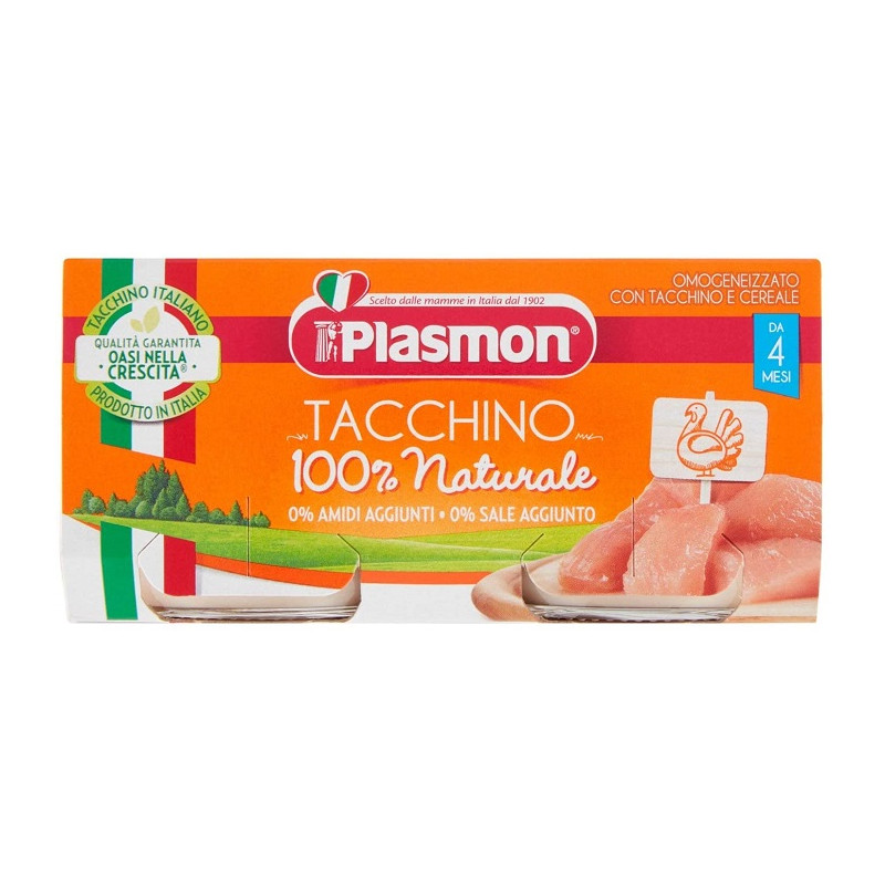 Plasmon Omogeneizzato Carne Tacchino Offerta 12 vasetti da 80gr