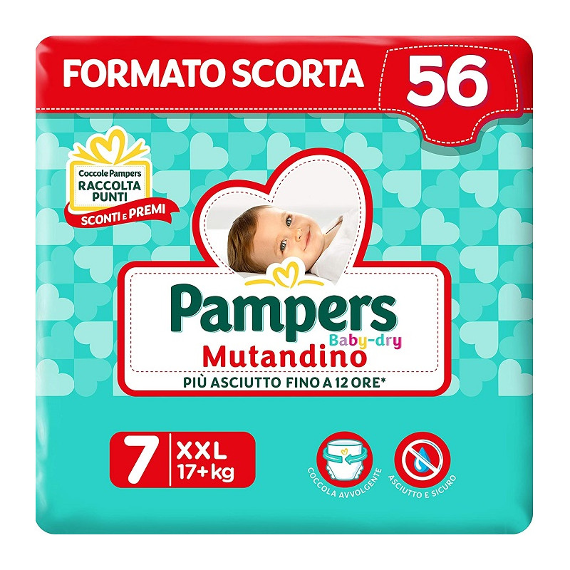Pampers Baby Dry Mutandino Pannolini Taglia 7 (17+ Kg) Offerta 52 Pannolini