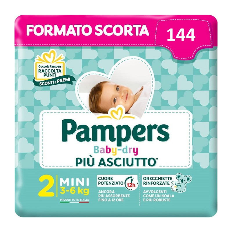 Pampers Pampers Baby Dry Doppi Pannolini Taglia 2 Misura Offerta 144 Pannolini 