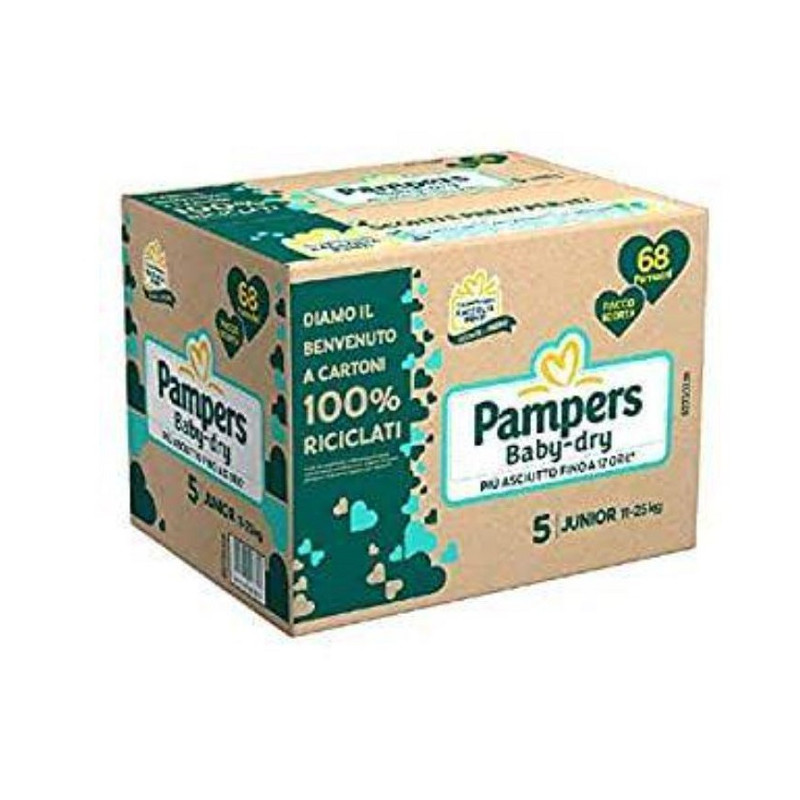 Pampers Baby Dry Quadripack Pannolini Taglia 5 Misura Offerta 64 Pannolini