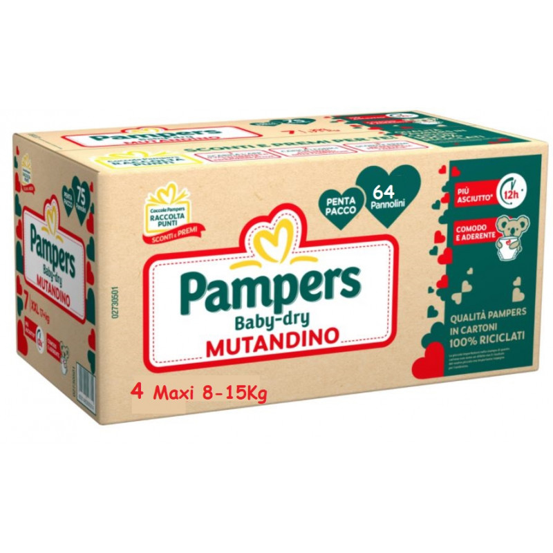 Pampers Baby Dry Mutandino Quadripack Pannolini Taglia 4 Offerta 64 Pannolini